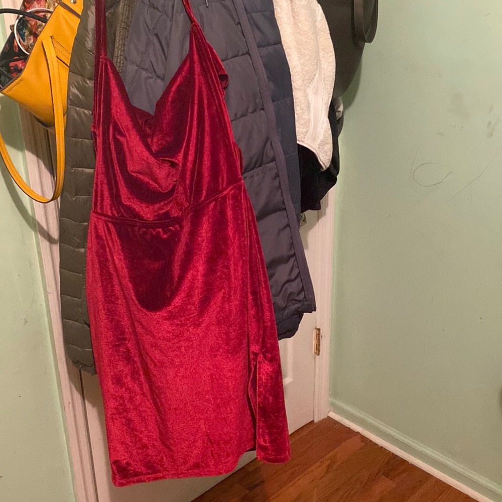SHEIN, maroon velvet dress XL